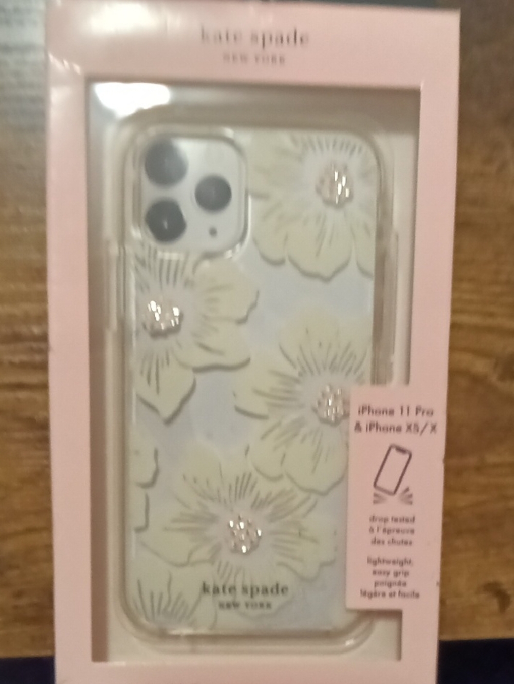 Kate Spade Floral Clear iPhone Case with Ivory Flowers. iPhone 11 Pro. I